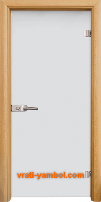 Стъклена интериорна врата модел Matt G 11 с каса Светъл дъб